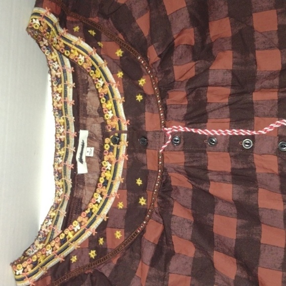 MADEWELL checkered top with embroidery size medium - Picture 10 of 12